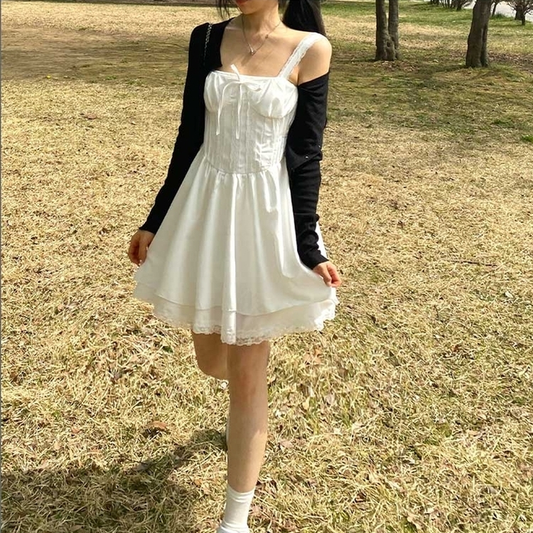 デイリーリボンレースワンピース IVORY