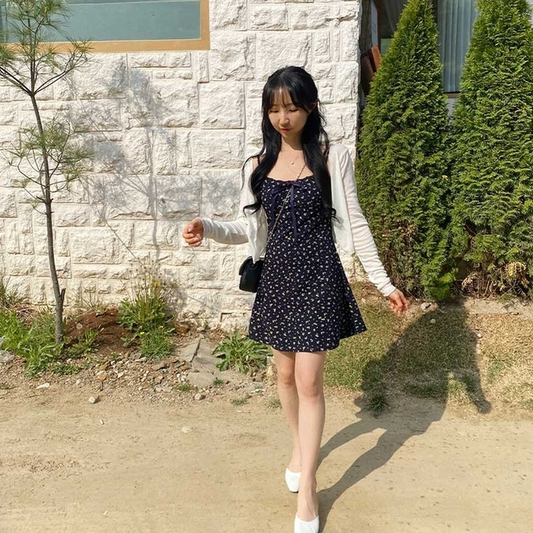 【SET】フラワーキャミソールワンピース＋カーディガン IVORY