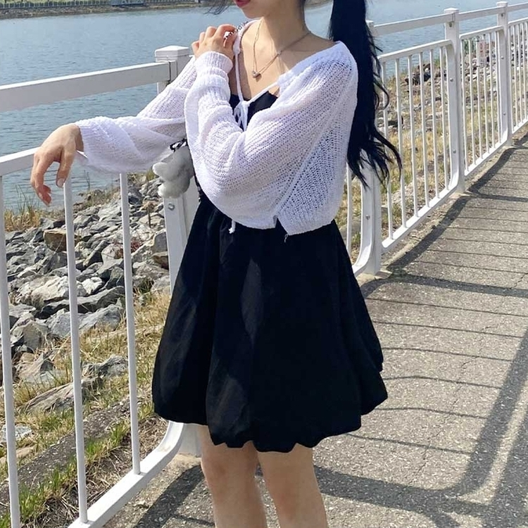 ボレロリボンカーディガン(6color) IVORY