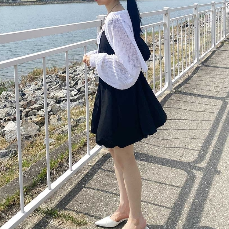 ボレロリボンカーディガン(6color) IVORY