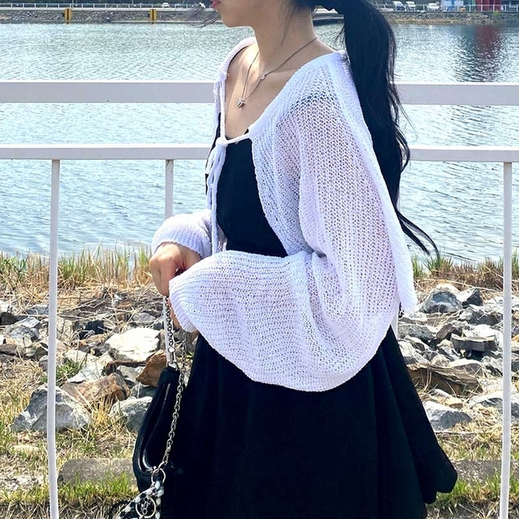 ボレロリボンカーディガン(6color) IVORY