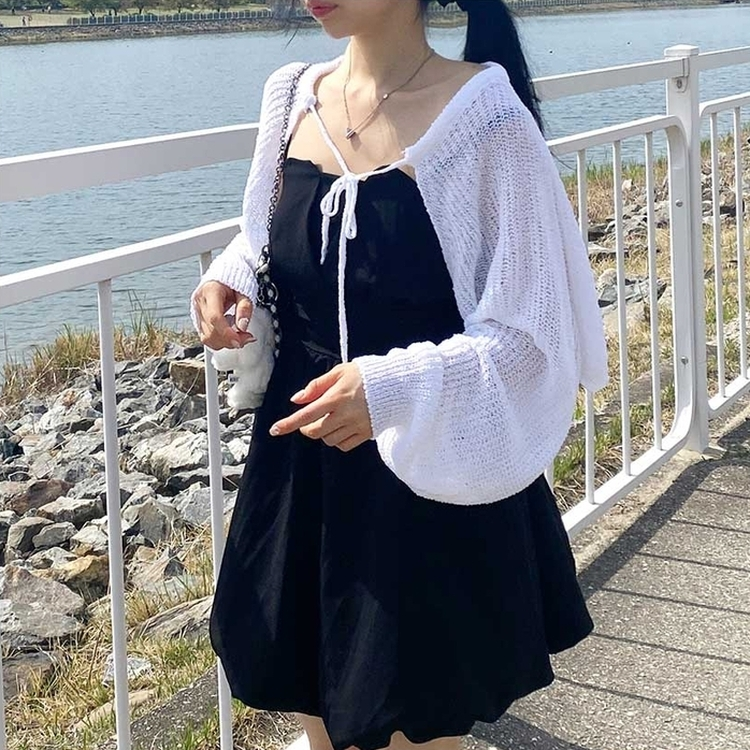 ボレロリボンカーディガン(6color) IVORY