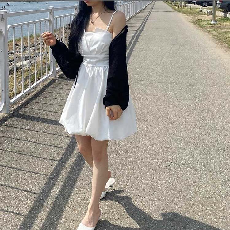 ボレロリボンカーディガン(6color) BLACK