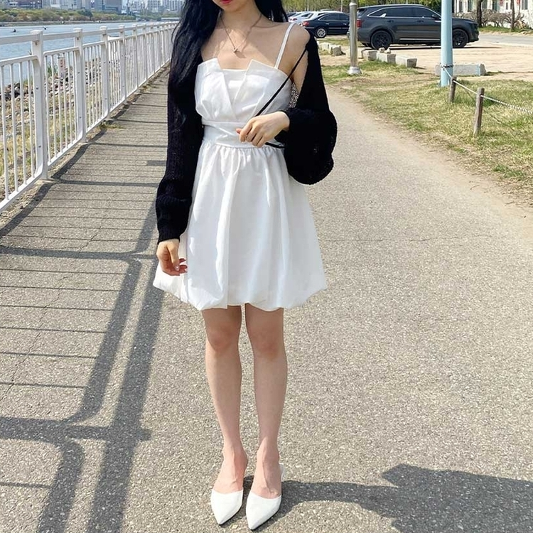 ボレロリボンカーディガン(6color) BLACK