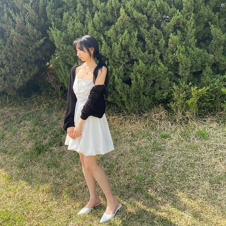 バックリボンキャミソールミニワンピース IVORY