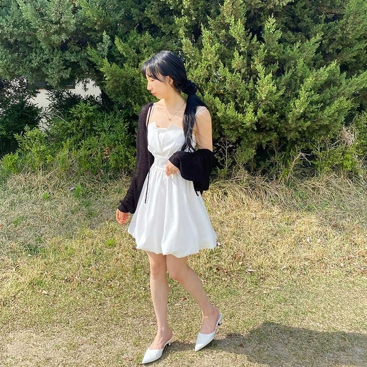 バックリボンキャミソールミニワンピース IVORY