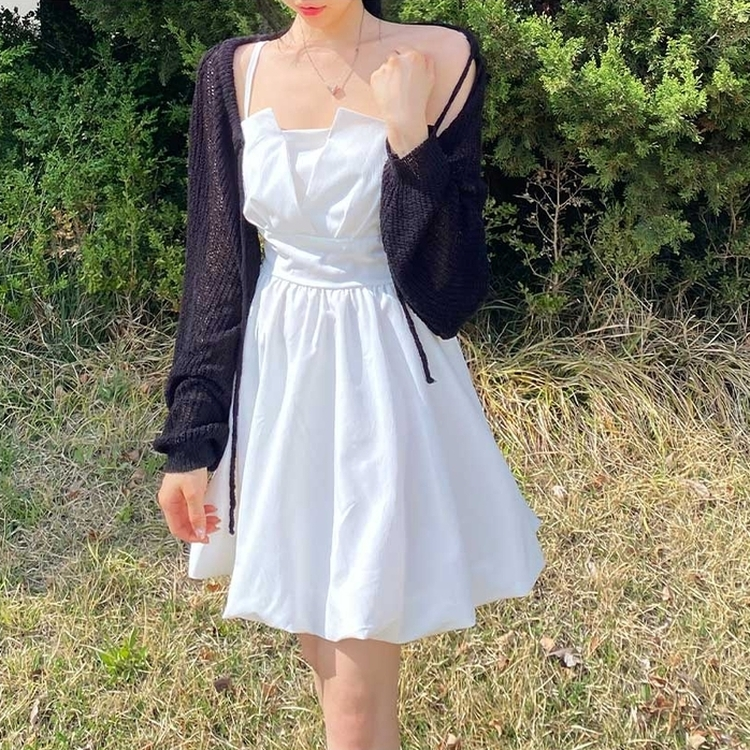 バックリボンキャミソールミニワンピース IVORY