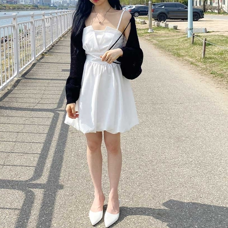 バックリボンキャミソールミニワンピース IVORY