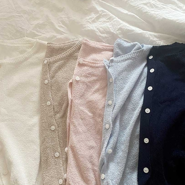 ボタンクロップラウンドカーディガン(5color)