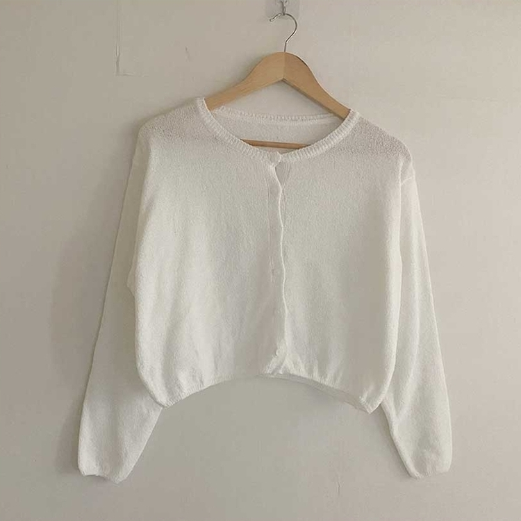 ボタンクロップラウンドカーディガン(5color)