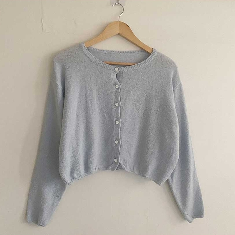 ボタンクロップラウンドカーディガン(5color)