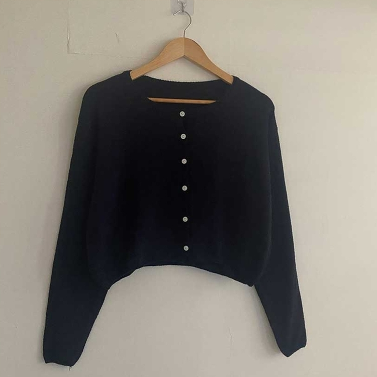 ボタンクロップラウンドカーディガン(5color)