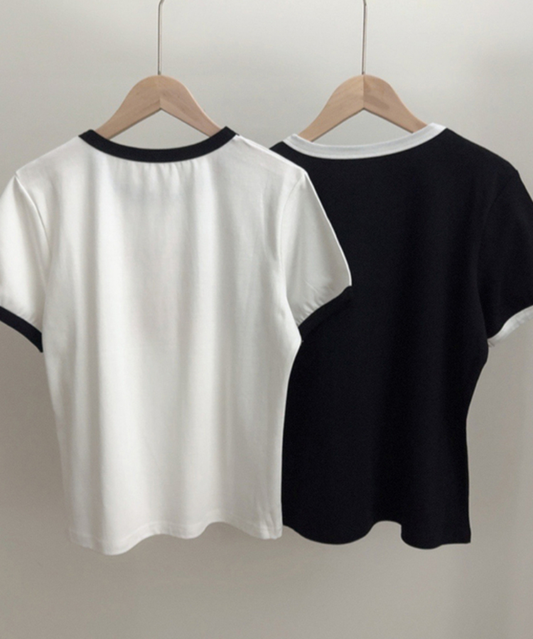 フルーツレタリングリンガー半袖Tシャツ