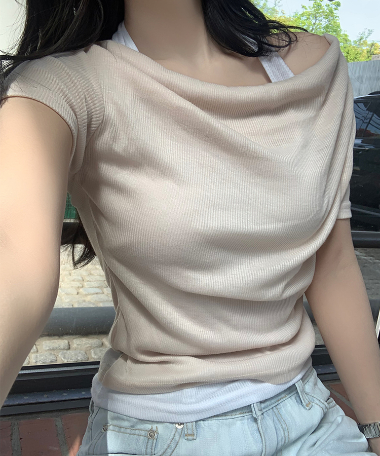 ホルターレイヤードTシャツ BEIGE