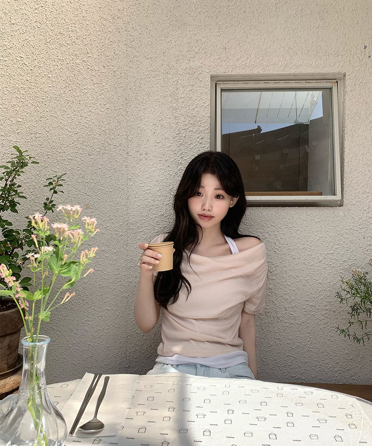 ホルターレイヤードTシャツ BEIGE
