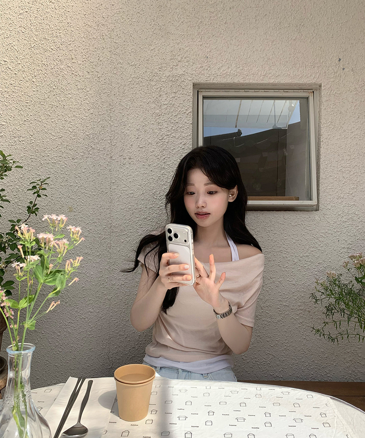 ホルターレイヤードTシャツ BEIGE