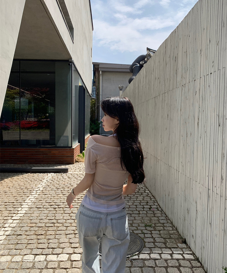 ホルターレイヤードTシャツ BEIGE