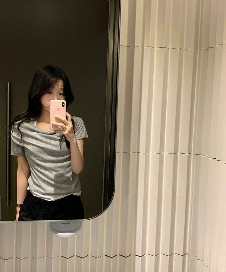 ホルターレイヤードTシャツ GRAY