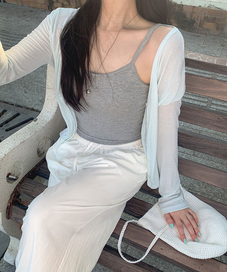 【カップ付き】ベーシックキャミソール(6color) GRAY