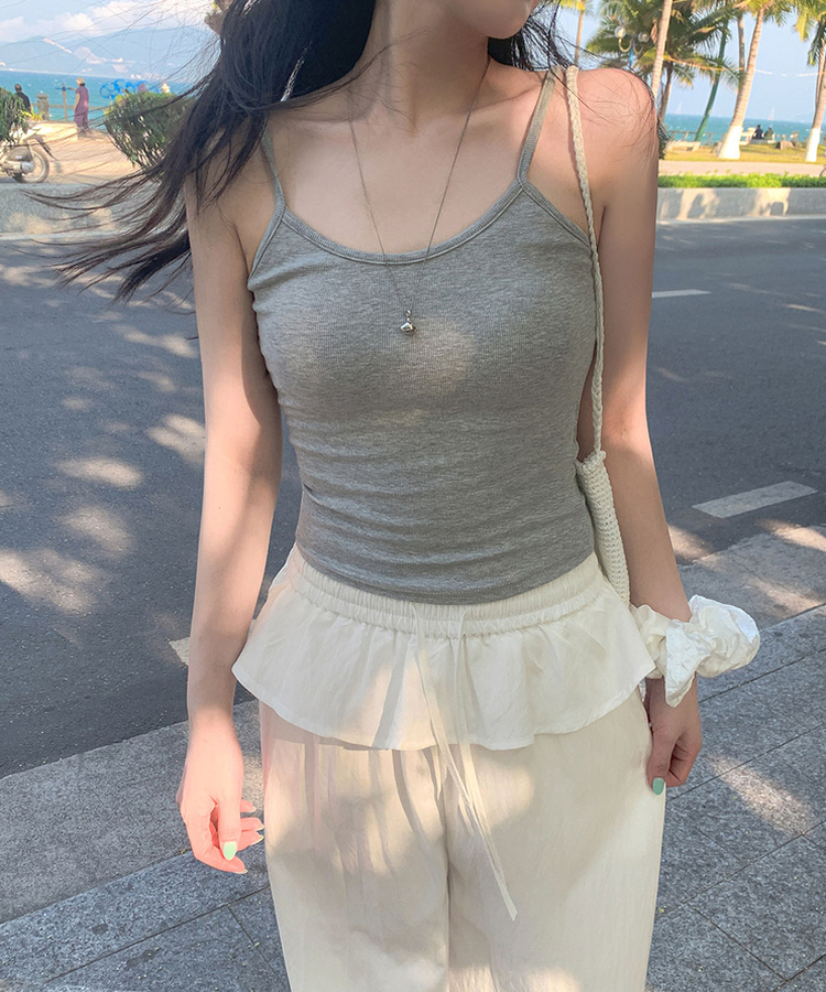 【カップ付き】ベーシックキャミソール(6color) GRAY