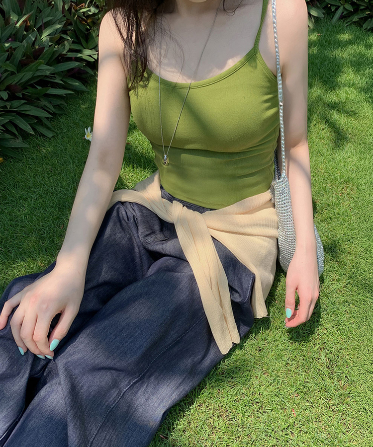 【カップ付き】ベーシックキャミソール(6color) OLIVE