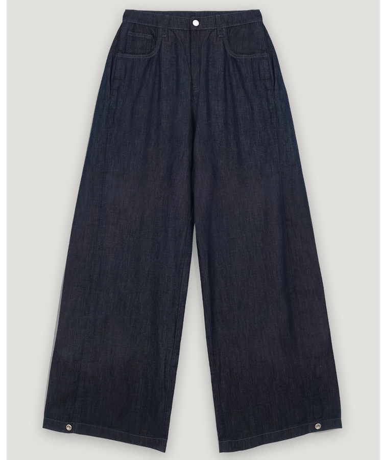 ピンテックワイドデニムパンツ