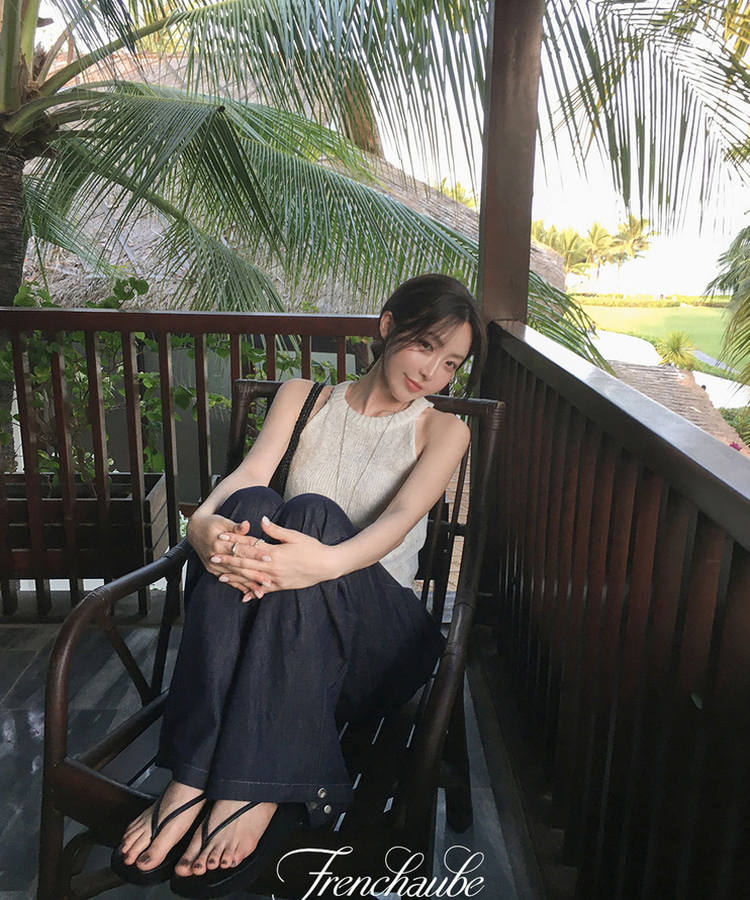 ホルターネックメッシュキャミソール(5color) IVORY