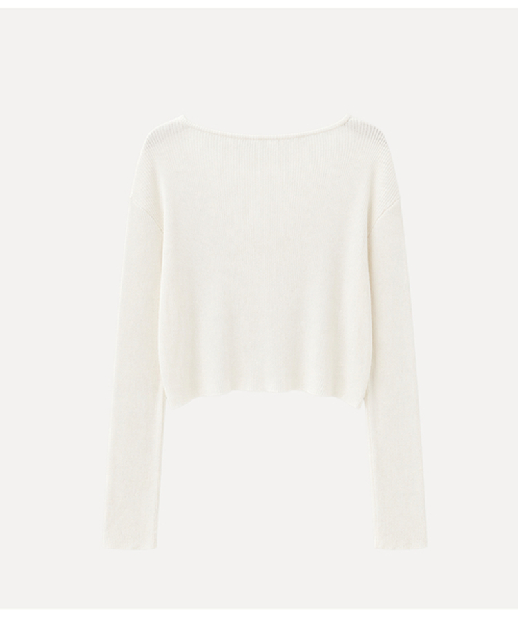 ラウンドネック長袖ニットカーディガン(7color)