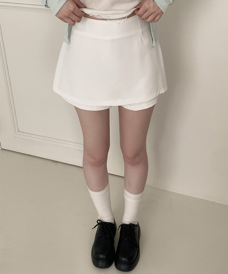 バンディングミニスカートパンツ IVORY