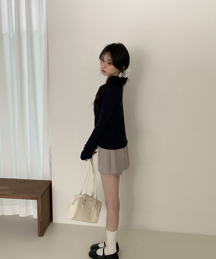 バンディングミニスカートパンツ BEIGE