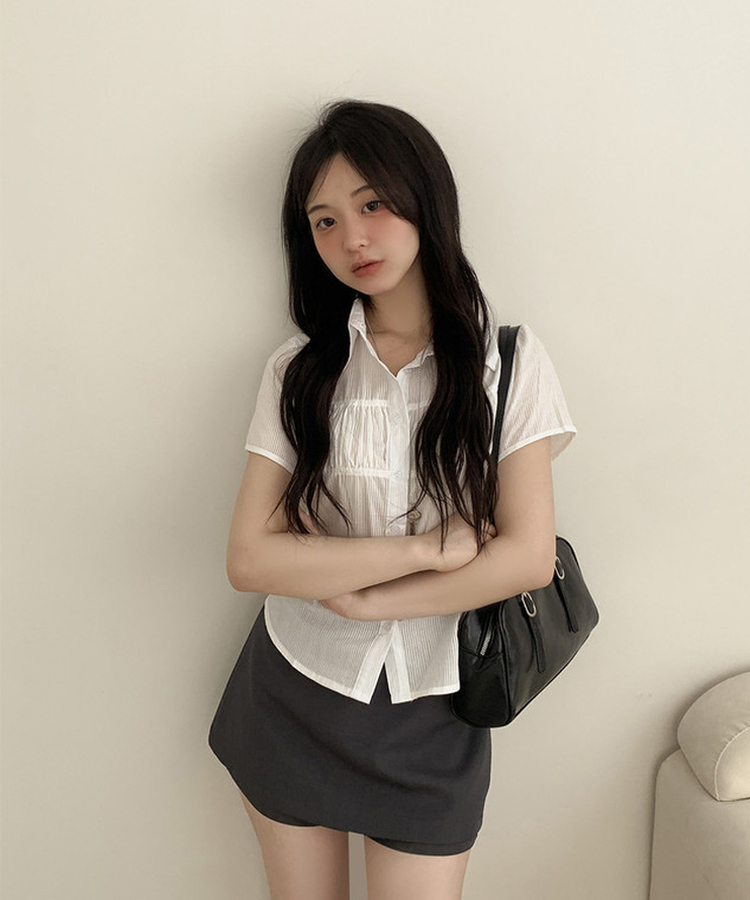 バンディングミニスカートパンツ CHARCOAL