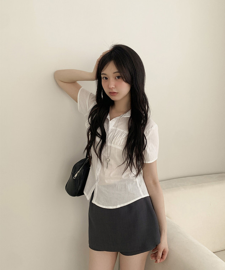 バンディングミニスカートパンツ CHARCOAL