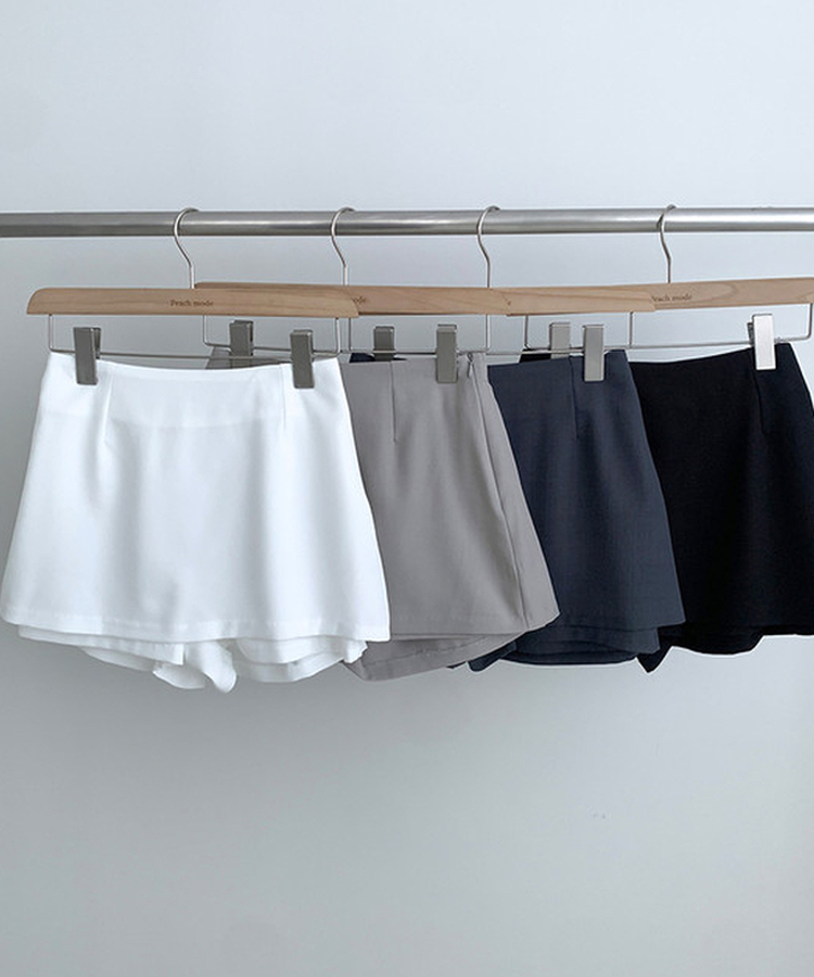 バンディングミニスカートパンツ