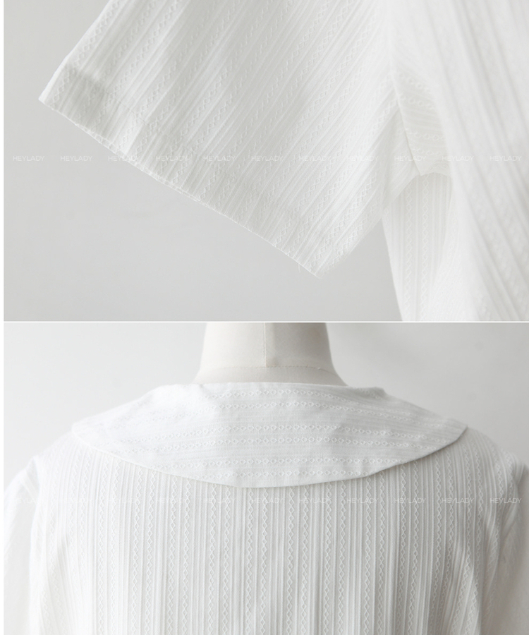 コットンカラーフリルブラウス