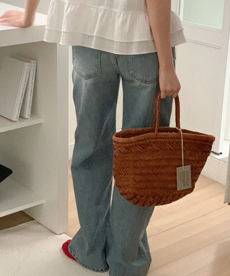 ワイドデニムパンツ MID DENIM