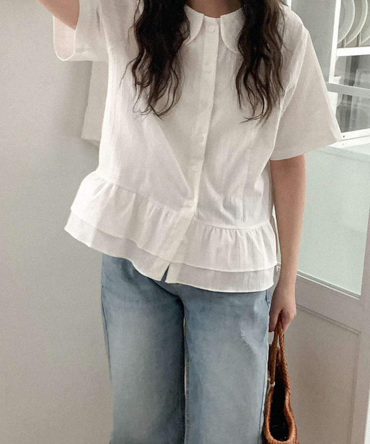 ワイドデニムパンツ MID DENIM