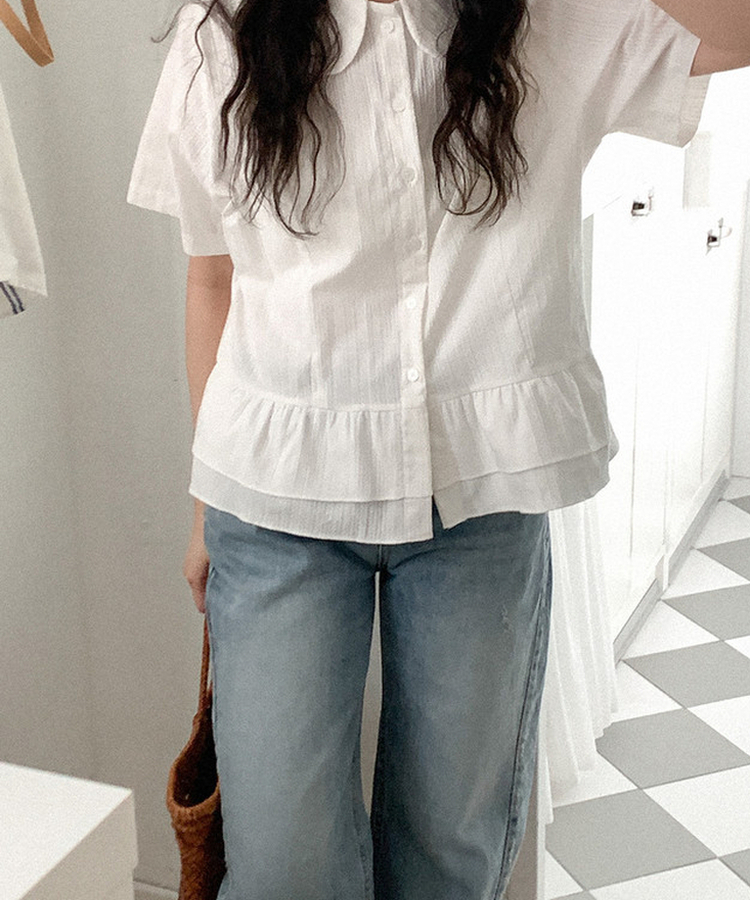 ワイドデニムパンツ MID DENIM