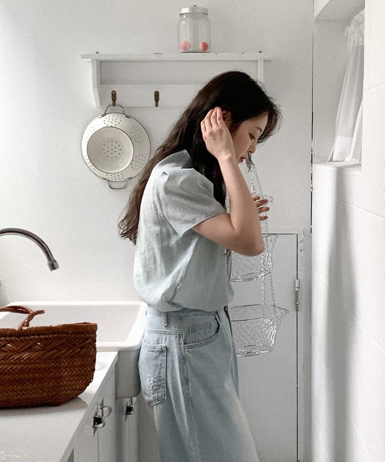 ドレープリボンブラウス MINT