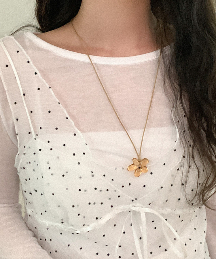 ドットシースルーレイヤードキャミソール IVORY