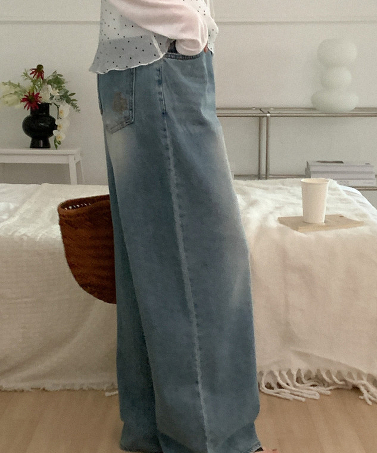 ワイドデニムパンツ DEEP DENIM