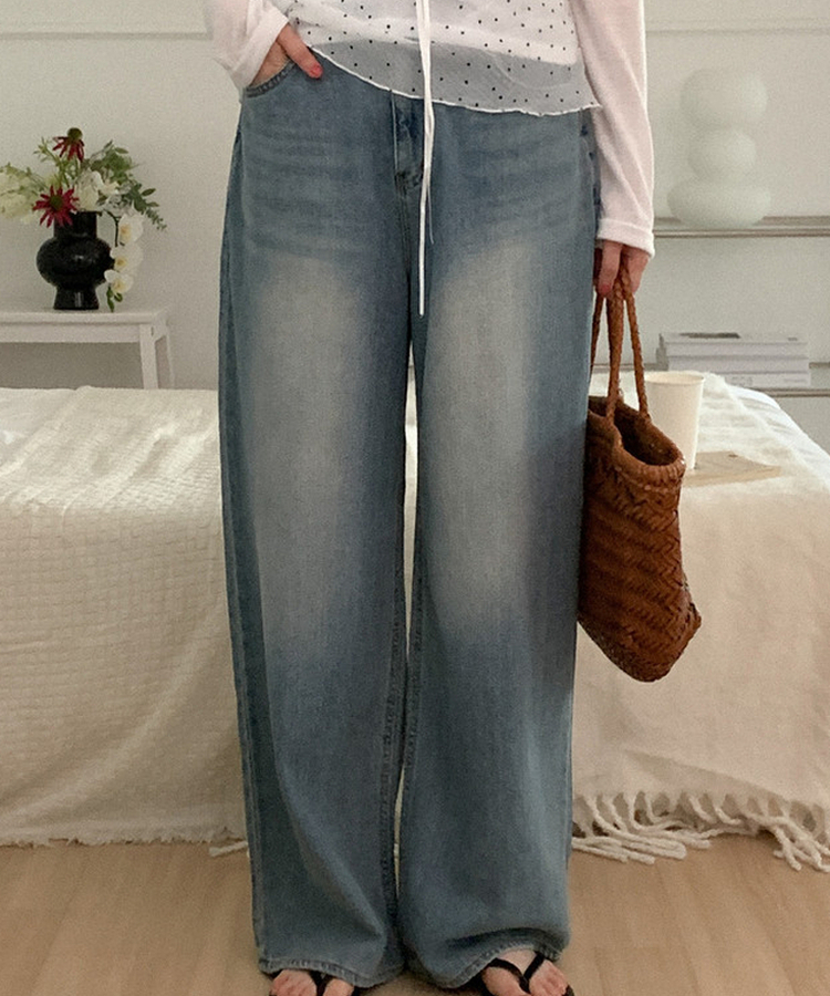 ワイドデニムパンツ DEEP DENIM