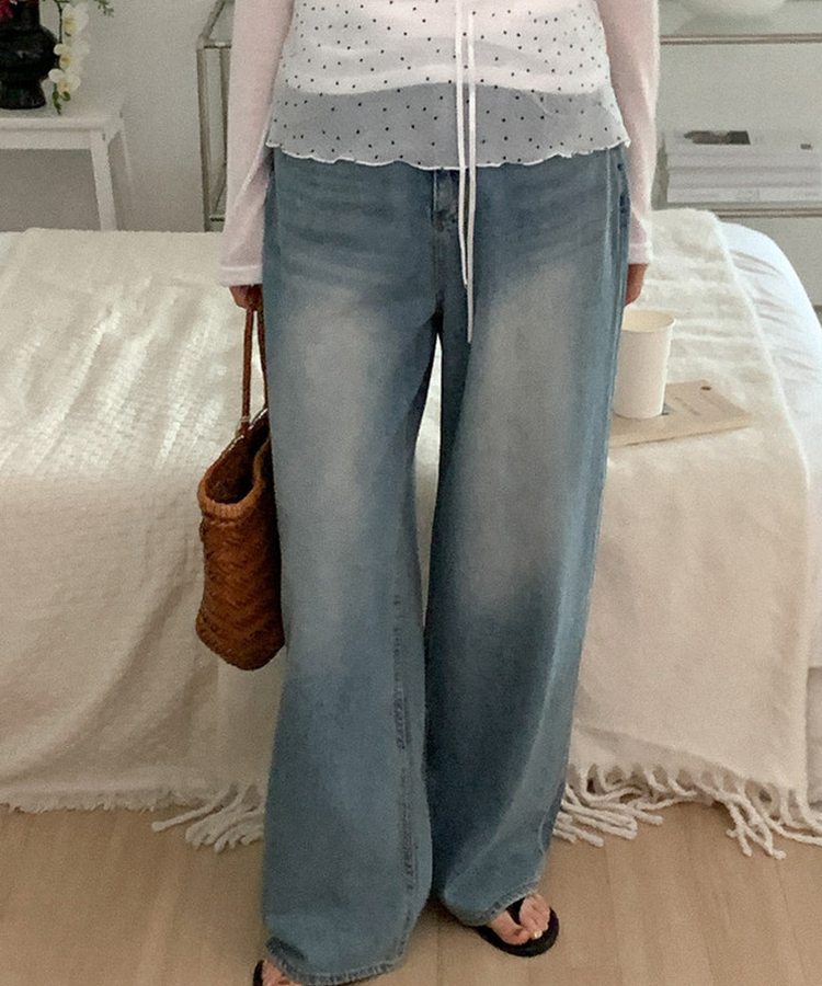 ワイドデニムパンツ DEEP DENIM