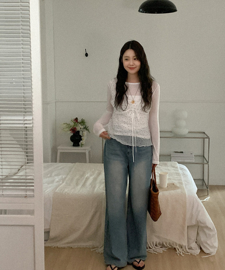 ワイドデニムパンツ DEEP DENIM