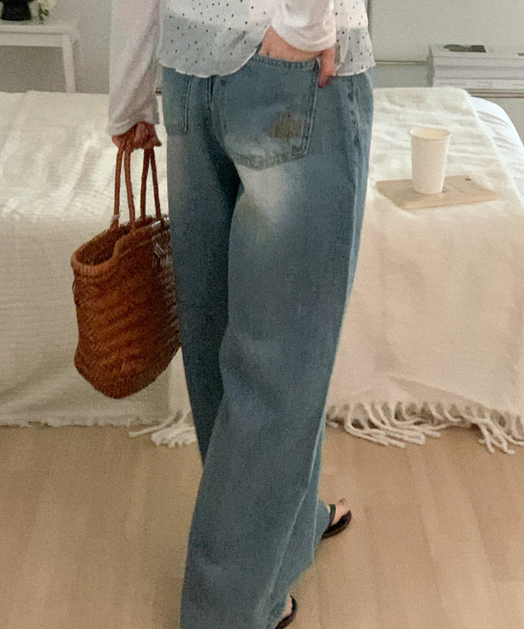 ワイドデニムパンツ DEEP DENIM