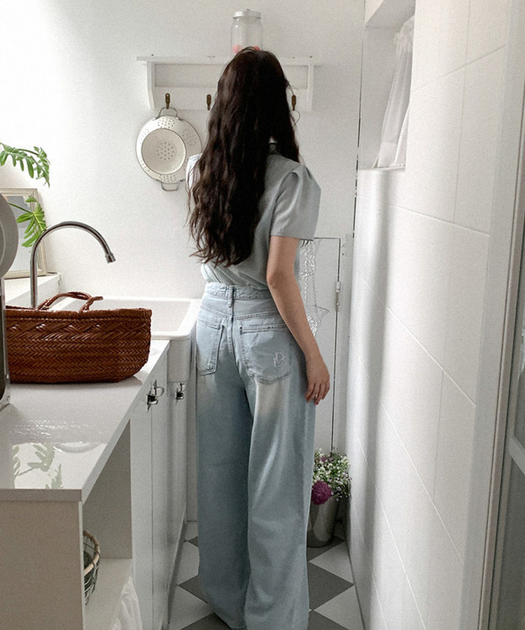 ワイドデニムパンツ LIGHT DENIM