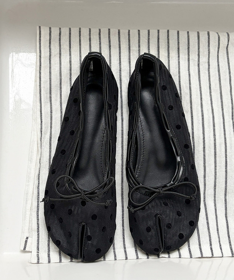 メッシュドットフラットシューズ