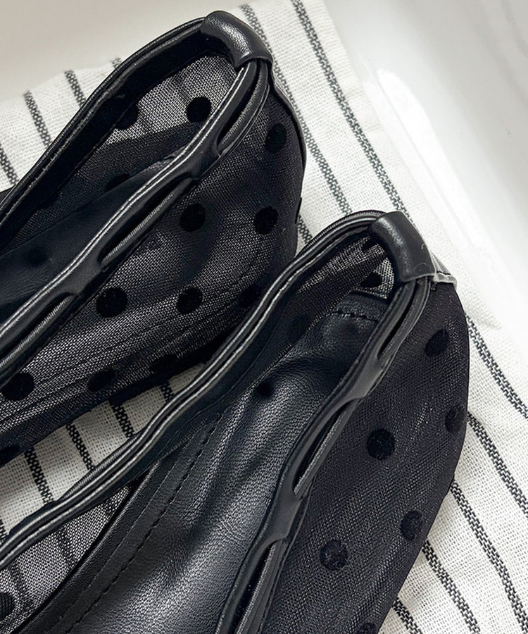 メッシュドットフラットシューズ