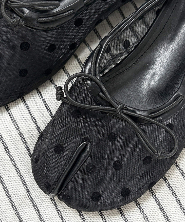 メッシュドットフラットシューズ