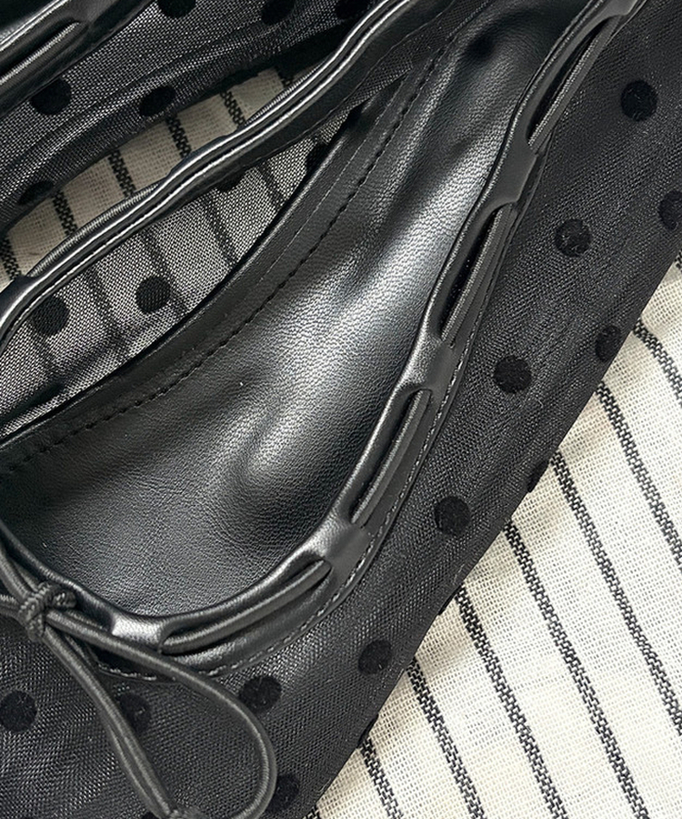 メッシュドットフラットシューズ