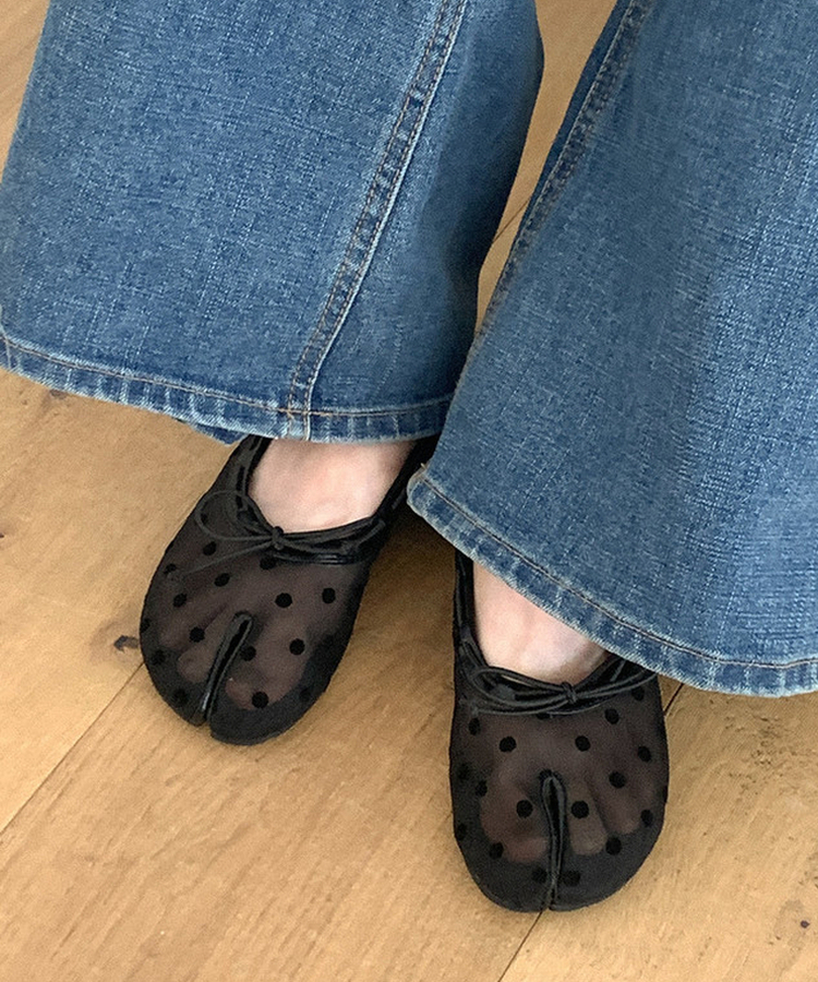 メッシュドットフラットシューズ DOTTED